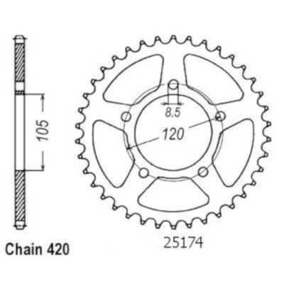 Rozeta pro Aprilia,Generic, Keeway,Mbk,Yamaha 25174CZ50
